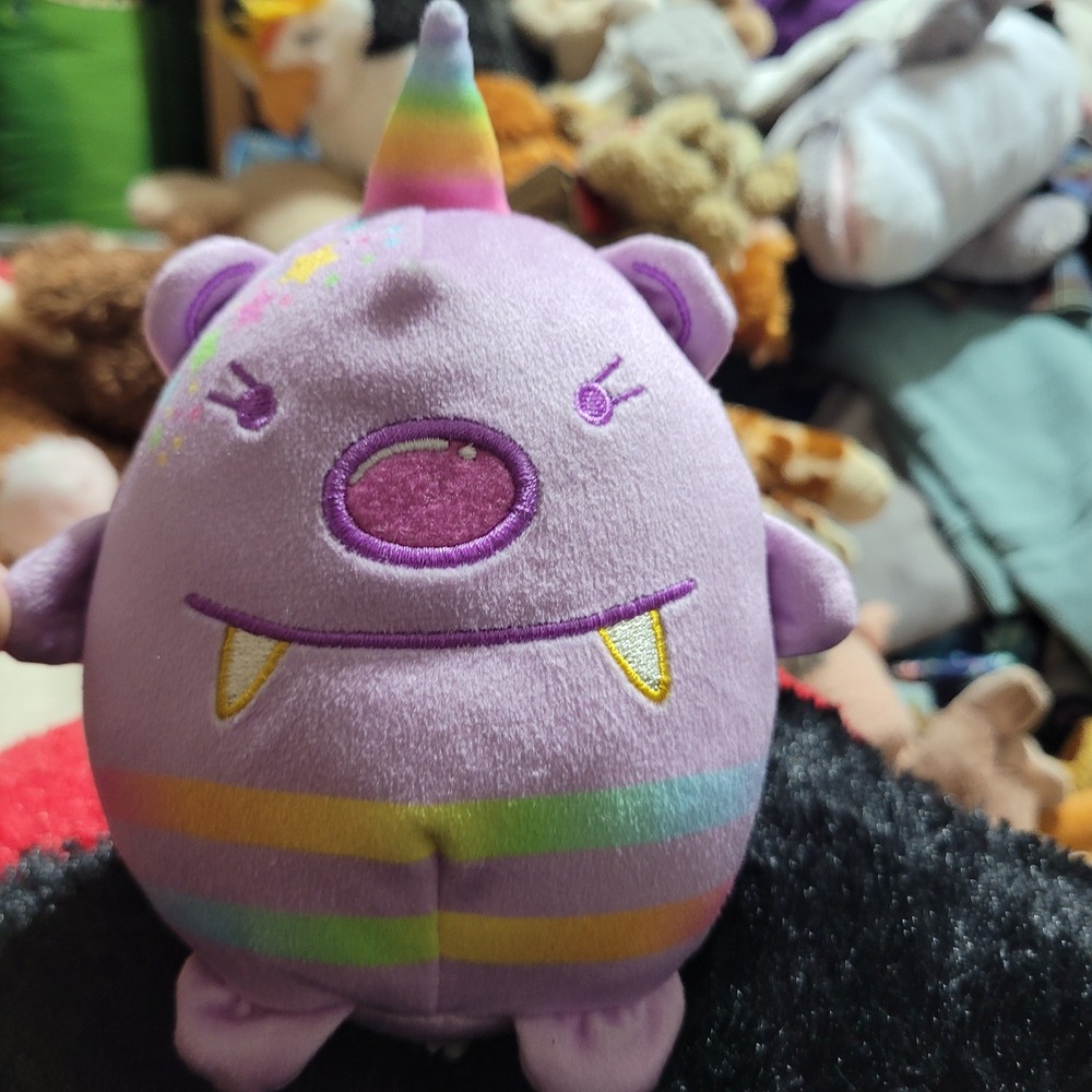 Moriah Elizabeth Bumblebear Monster Unicorn Purple Rainbow Plush Toy Squishy